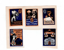 5 alte Reklamemarken Elektrotechnische Fabrik Gustav Wolff in Berlin-Kreuzberg