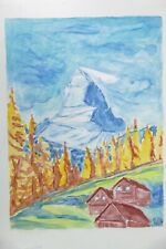 Wilhelm Klußmann Aquarell 1995 sig. Matterhorn 65x45cm N-1664