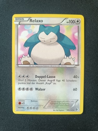 Pokémon karte relaxo 109 - pokémon, 109/149