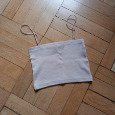 NEU *Zara* Cropped Top, Beige, Rippenstruktur, Stretch, elastische Träger, S/M 