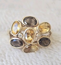 Citrin Diamant Ring mit