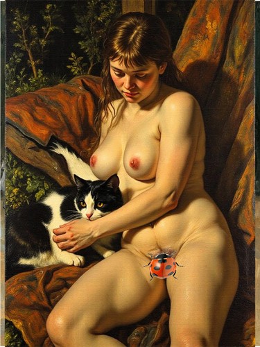 Nackte frau akt - -,