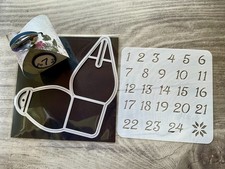 DIY Adventskalender Stanzform Schachtel + Schablone Adventskalenderzahlen
