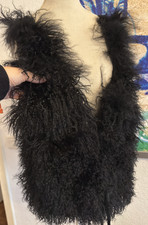 Weste mit  mongolische Lammfell Damen schwarz 