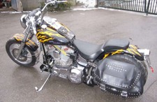 seitentasche von harley heritage war an meiner softail custom bobber/ chopper tc