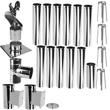 Edelstahl Schornstein Kamin Sanierung Bausatz einwandig 100 130 140 180 Set EW31