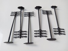 6 Stück Telegraphenmast mit Standfuß  Strommast 10 cm Modellbaum (1) 