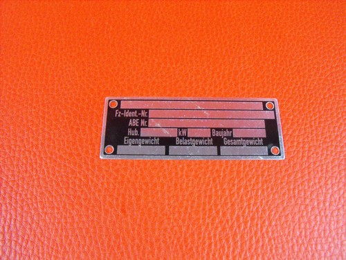 Plakette typenschild blanko - plakette,