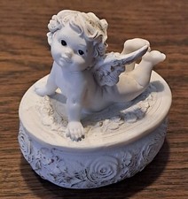 Deko Dose Aufbewahrung Rosen mit Engel zartes Golddekor