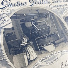 Rechnung v. 1901 "Gustav Pöhlitz, Gera Reuss - Colonialwaren & Kaffee" Werbung