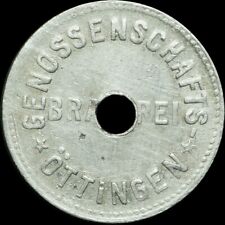 BIERMARKE: "10 Pfg. Flaschen-Pfand". BRAUEREI GENOSSENSCHAFTSBRAUEREI OETTINGEN.