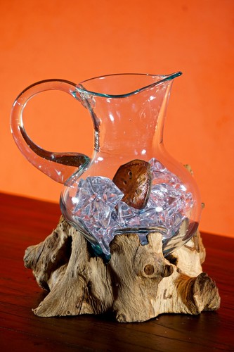 Glas krug wurzelholz wein - krug,