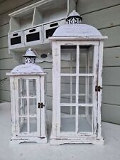 Laterne Landhaus Weiss Shabby Holz Vintage 18x18xH48cm o. 26x26xH66,5cm Preis ab