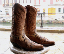 Herren Lederstiefel python