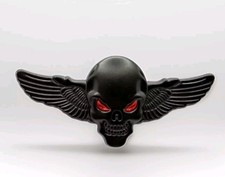 3D Metall Totenkopf Flügel skull Sticker Emblem Aufkleber Auto KFZ Motorrad