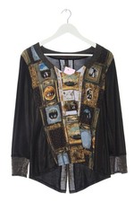 AVENTURES DES TOILES Langarm-Bluse Damen Bluse Gr. DE 42 schwarz-blassgelb-blau