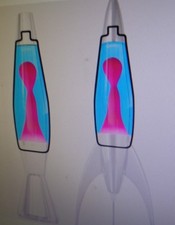 Ersatzflasche für MATHMOS Astro Baby Lavalampe o.Telstar in Blau-Pink