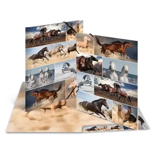Sammelmappe karton pferde - a3,