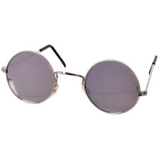 70er Hippie Karneval Brille Kostüm Zubehör silber verspiegelt Flower Power