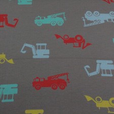 Jerseystoff Baufahrzeuge auf