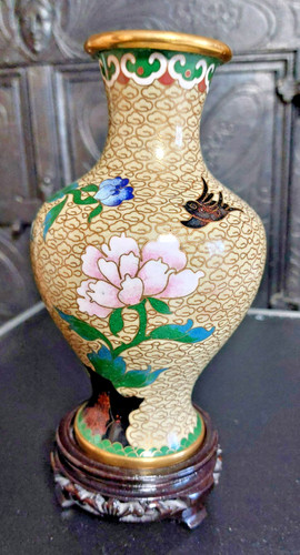 Vintage cloisonne vase japan - vintage, vase,