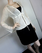 CULTURE Damen Strickjacke mit Kapuze Pullover Cardigan Tunika Blogger Boho Gr S