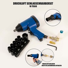 Mauk Druckluft Schlagschrauber Set 1/2 Zoll 180 Nm 16 teilig Druckluftschrauber