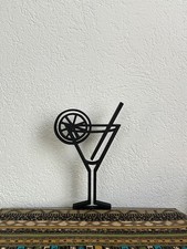 Cocktail-Glas Dekoration | Silhouette Lineart aus 3D-Druck | Bar Deko | Minimal