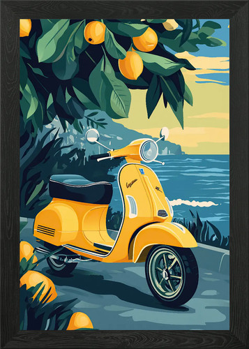 Gelbe vespa meer gerahmtes - vespa, am
