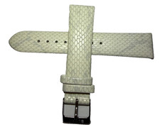 Uhrenarmband Leder Armband Esprit Weiß Grau Muster  20 mm Bandanstoß 252012+WGM