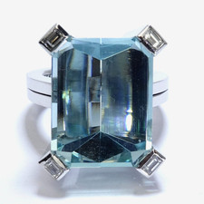 Ring Weißgold Aquamarin 28