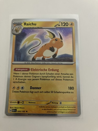 Pokemon karte raichu - raichu, 026/165