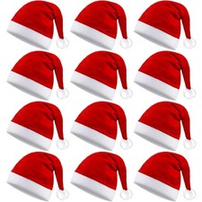 Weihnachtsmützen 12er Set Nikolaus Santa Mütze Kinder Damen Herren Weihnachtself