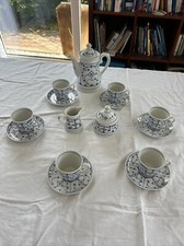 Strohblume Blau Saks Vintage Kaffee Service für 6