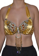 BAUCHTANZ KOSTÜM BELLY DANCE BH OBERTEIL SAMBA TANZ KARNEVAL TRIBAL ORIENTALISCH