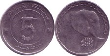 Algerien 5 Dinar 2005 Elefant
