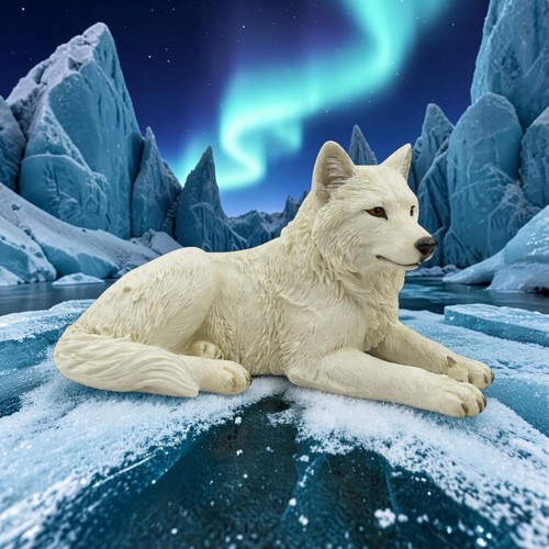 Weißer wolf statue arktis - weißer,