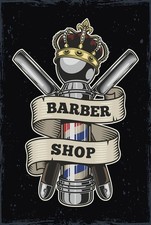 Holzschild 18x12 cm Barbershop
