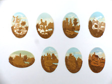 8x Korkbild Oval Oblade Burg