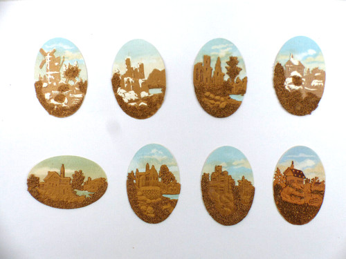 Korkbild oval oblade - 8x, burg