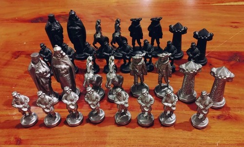 Schachfiguren zinn franzosen - schachfiguren,