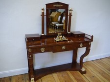 Biedermeier Schreibtisch Konsole Spiegel Anrichte Tisch Mahagoni 1820 restaurier