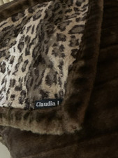 CLAUDIA L. WEBPELZDECKE 100 % BAUMWOLLE  NEUPREIS € 590 HANDARBEIT ! UNIKAT!