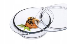 Glas Auflaufform mit Deckel 1L  Mikrowellengeschirr mit Deckel, Ofenfest