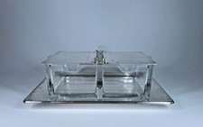 f 10-25   WMF Bauhaus Glas/Edelstahl Behälter für Konfitüre Marmelade m. Deckel