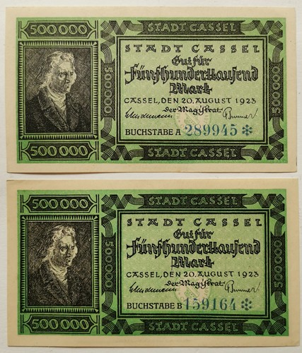 Notgeldscheine cassel 500 - notgeldscheine,