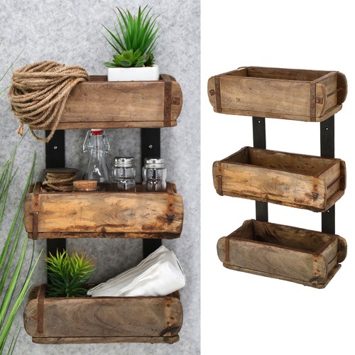 Regal holzkisten wandregal 3 - 3,