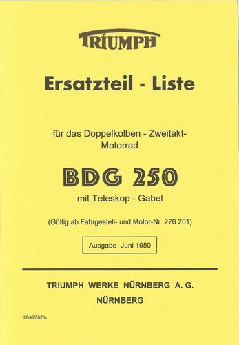 Ersatzteil liste triumph - triumph, bdg