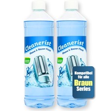 2x1 Liter Scherkopfreiniger Nachfüllflüssigkeit für Braun Series 9 Zitronenduft