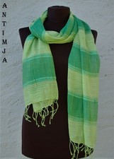 Tuch Baumwolle Tuch Grün Stola Sommer Hippie Überwurf Deko Halstuch Lunghi Goa